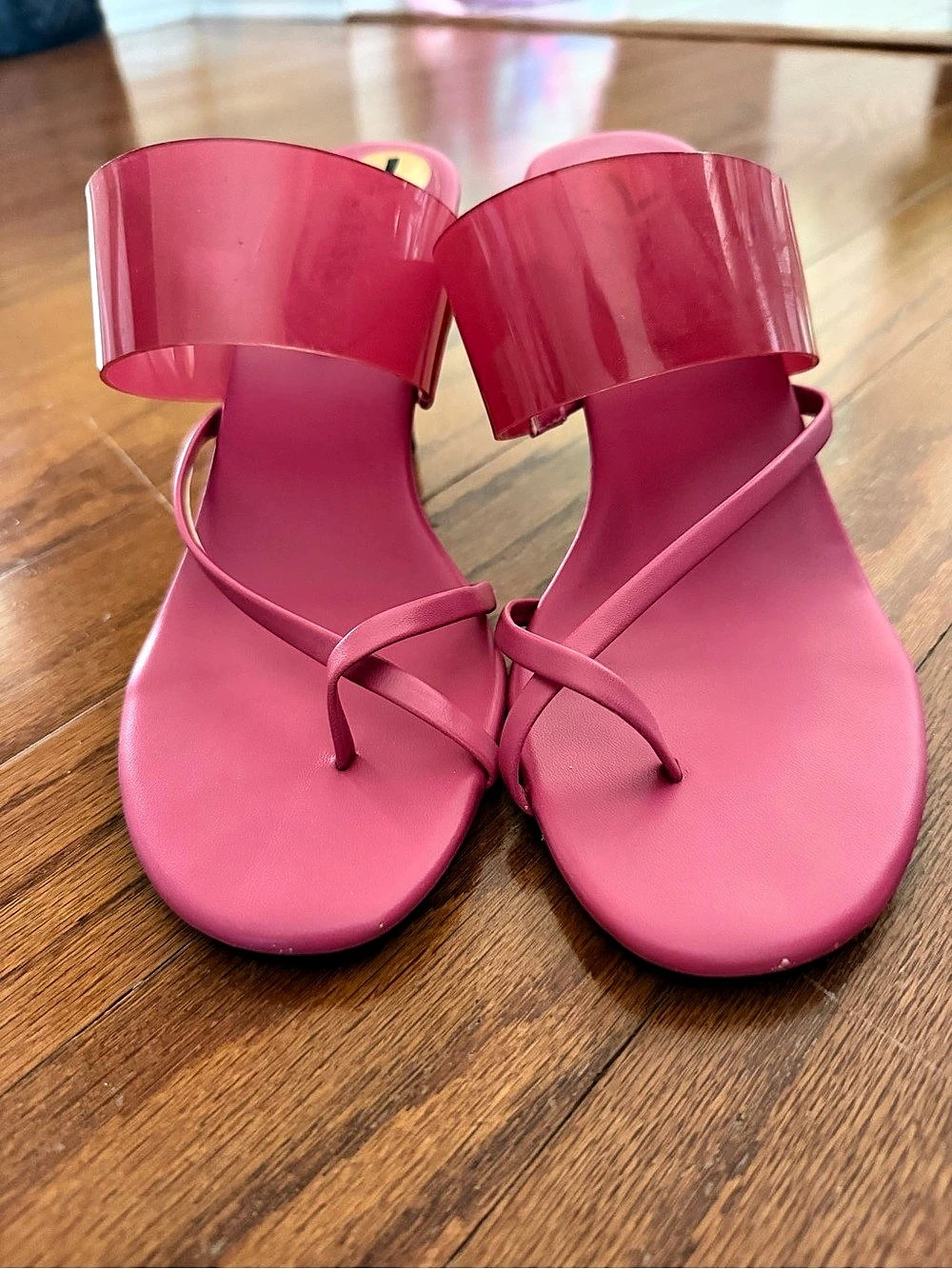 Guess Pink High Heel Thong Sandals